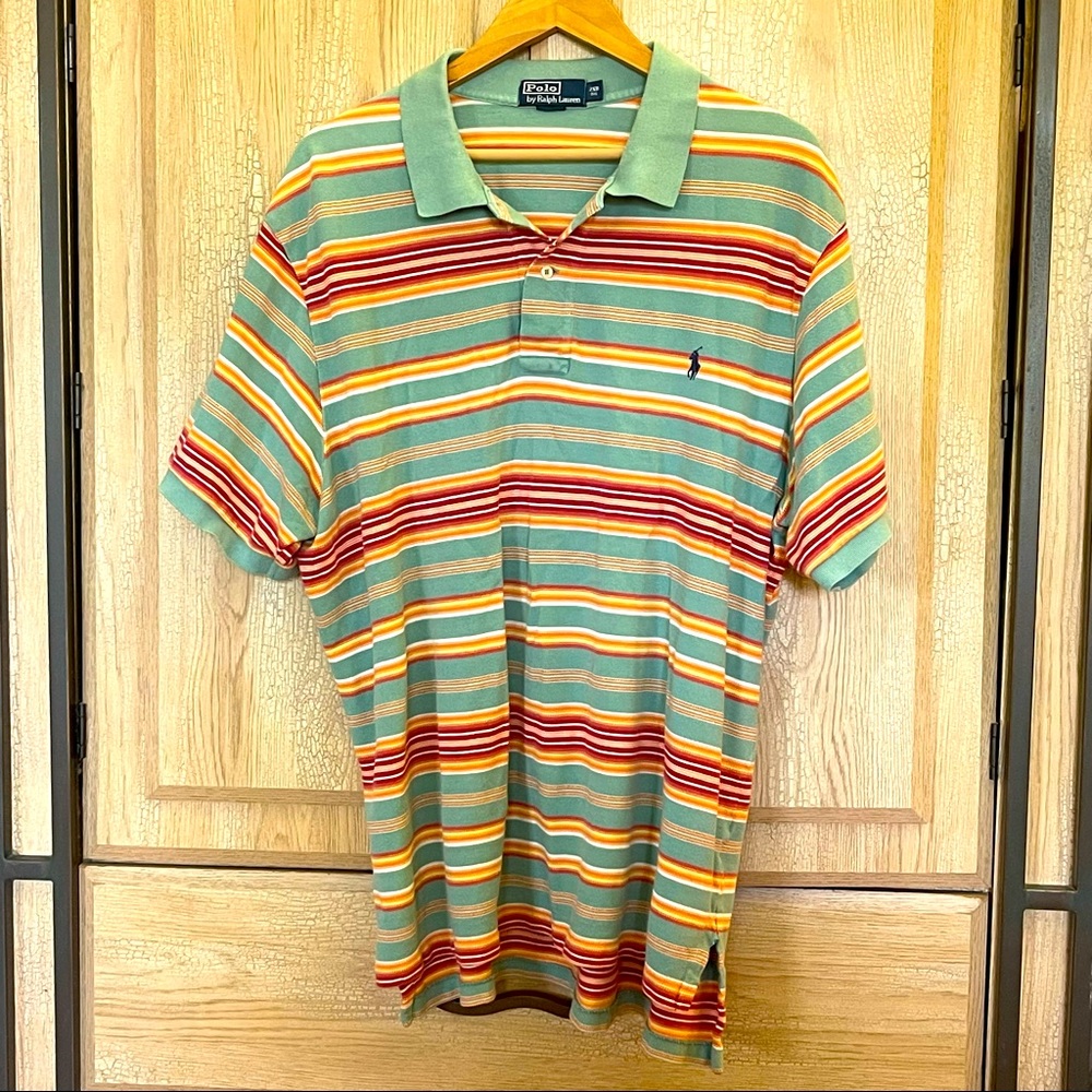RARE Men’s Ralph Lauren The Iconic Mesh Polo Shirt XXL - Striped